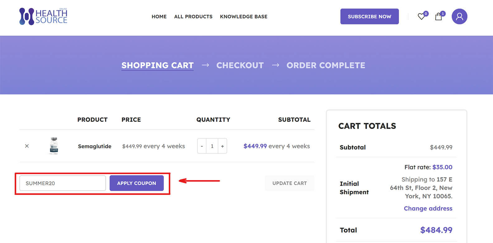 How to apply coupon code in cart page